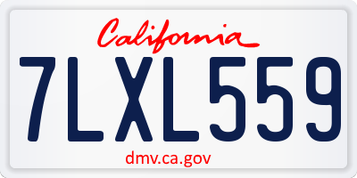 CA license plate 7LXL559