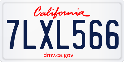 CA license plate 7LXL566