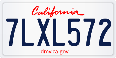 CA license plate 7LXL572
