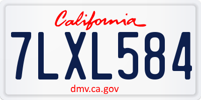 CA license plate 7LXL584