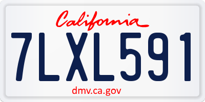 CA license plate 7LXL591