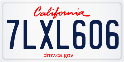 CA license plate 7LXL606
