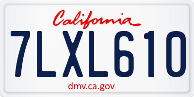 CA license plate 7LXL610