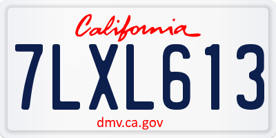 CA license plate 7LXL613