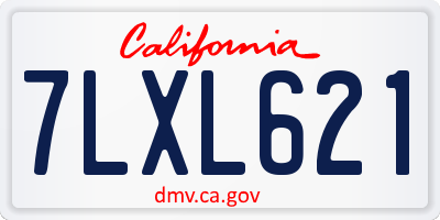 CA license plate 7LXL621