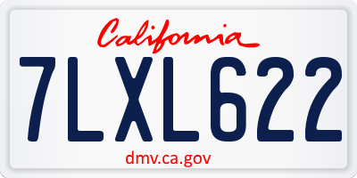 CA license plate 7LXL622