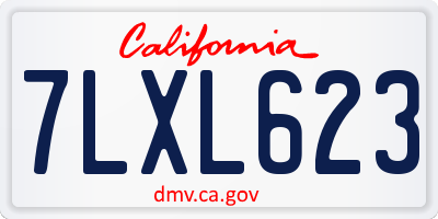 CA license plate 7LXL623