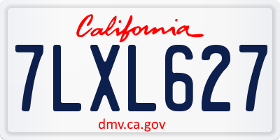 CA license plate 7LXL627