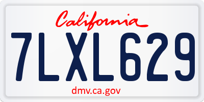 CA license plate 7LXL629