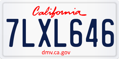 CA license plate 7LXL646