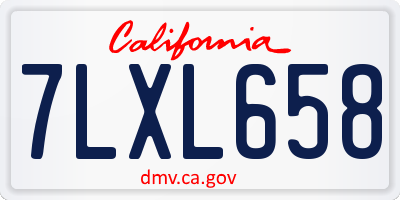 CA license plate 7LXL658