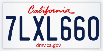 CA license plate 7LXL660