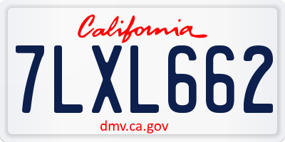 CA license plate 7LXL662