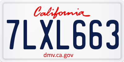 CA license plate 7LXL663