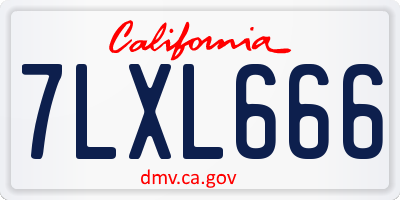 CA license plate 7LXL666
