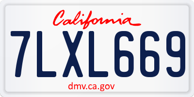 CA license plate 7LXL669