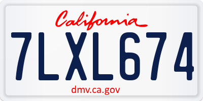 CA license plate 7LXL674