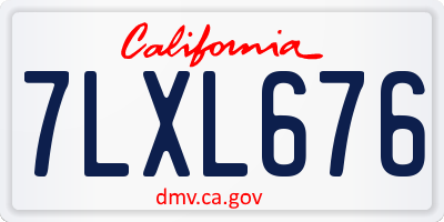 CA license plate 7LXL676