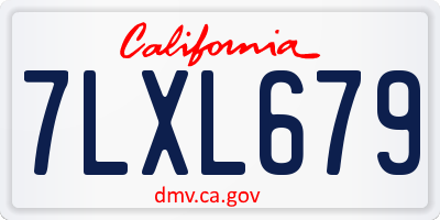 CA license plate 7LXL679