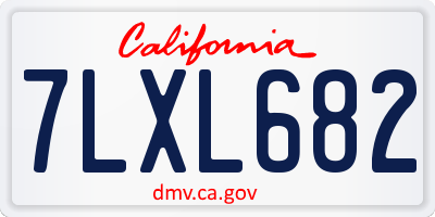 CA license plate 7LXL682