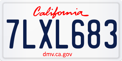CA license plate 7LXL683