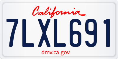 CA license plate 7LXL691