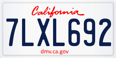 CA license plate 7LXL692