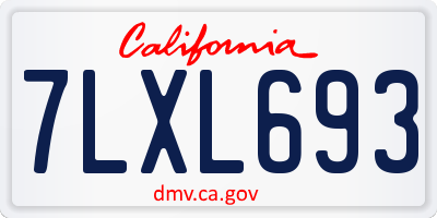 CA license plate 7LXL693