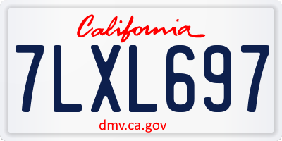 CA license plate 7LXL697