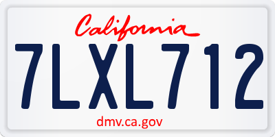 CA license plate 7LXL712