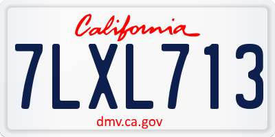 CA license plate 7LXL713