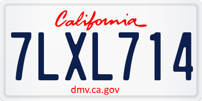 CA license plate 7LXL714
