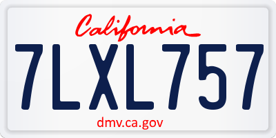CA license plate 7LXL757