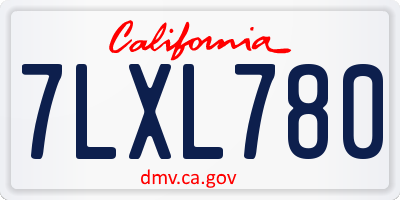 CA license plate 7LXL780