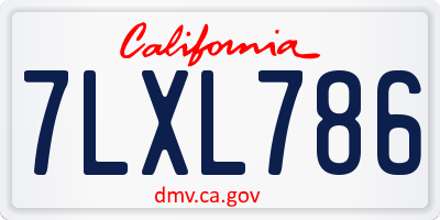 CA license plate 7LXL786