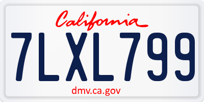CA license plate 7LXL799