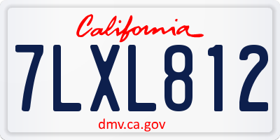 CA license plate 7LXL812