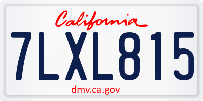 CA license plate 7LXL815