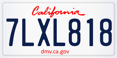 CA license plate 7LXL818