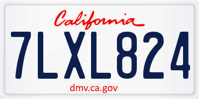 CA license plate 7LXL824
