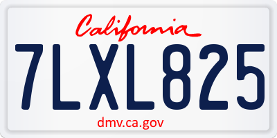 CA license plate 7LXL825