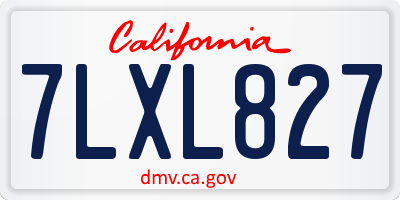 CA license plate 7LXL827