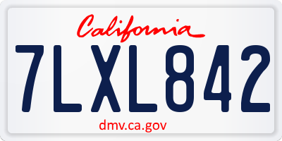CA license plate 7LXL842