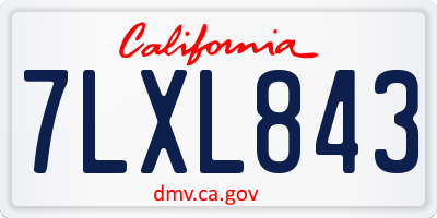 CA license plate 7LXL843