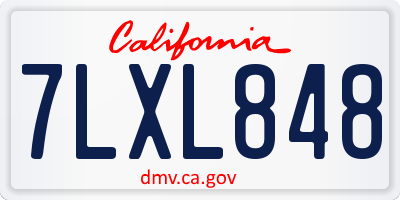 CA license plate 7LXL848