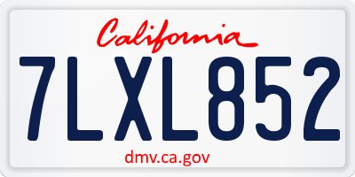 CA license plate 7LXL852