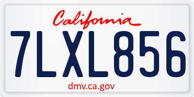 CA license plate 7LXL856