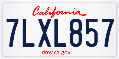 CA license plate 7LXL857