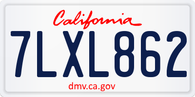 CA license plate 7LXL862