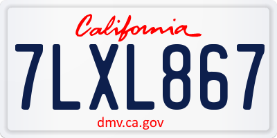 CA license plate 7LXL867